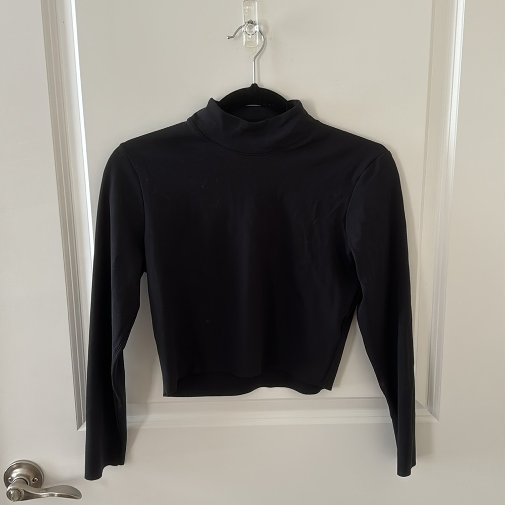 Nike Yoga Dri-fit Black Long Sleeve Mock Neck Crop Top